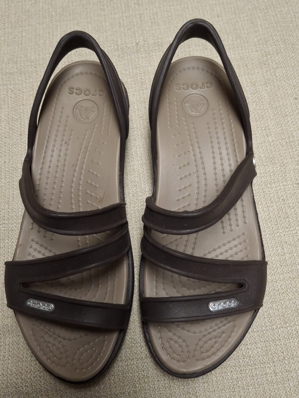 Crocs Brown Strappy Sandals Size 6